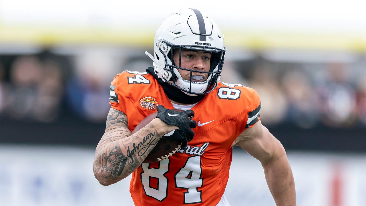 New York Gianta TE Theo Johnson Highlights, Combine Results - Senior Bowl - TE Penn State
