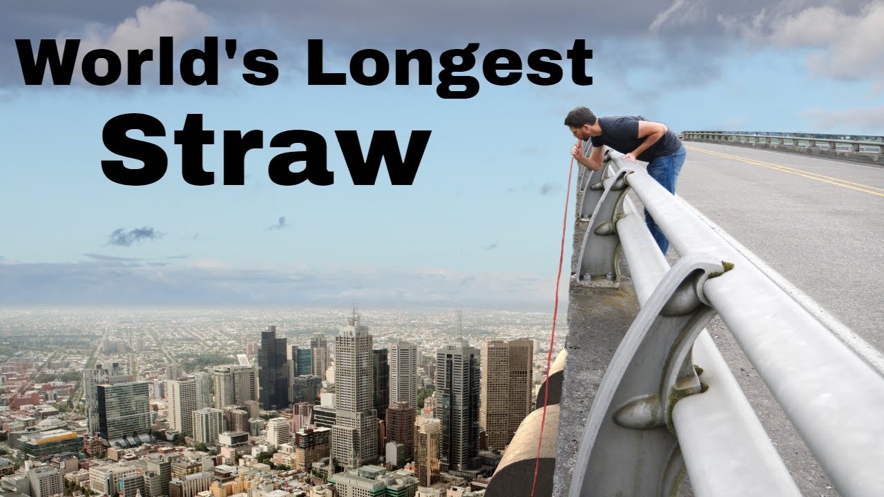 Trying To Drink From The World's Longest Straw