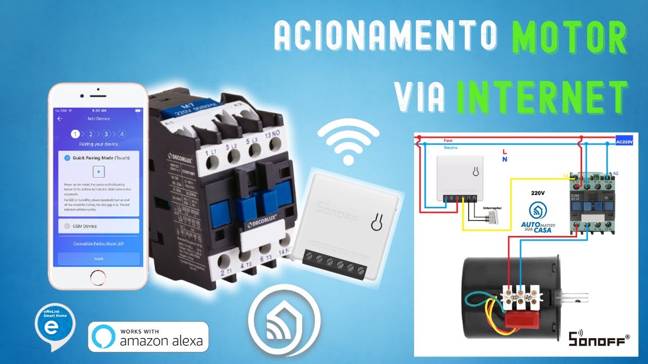 Como Ligar MOTORES por celular e por voz   #SONOFF #Alexa
