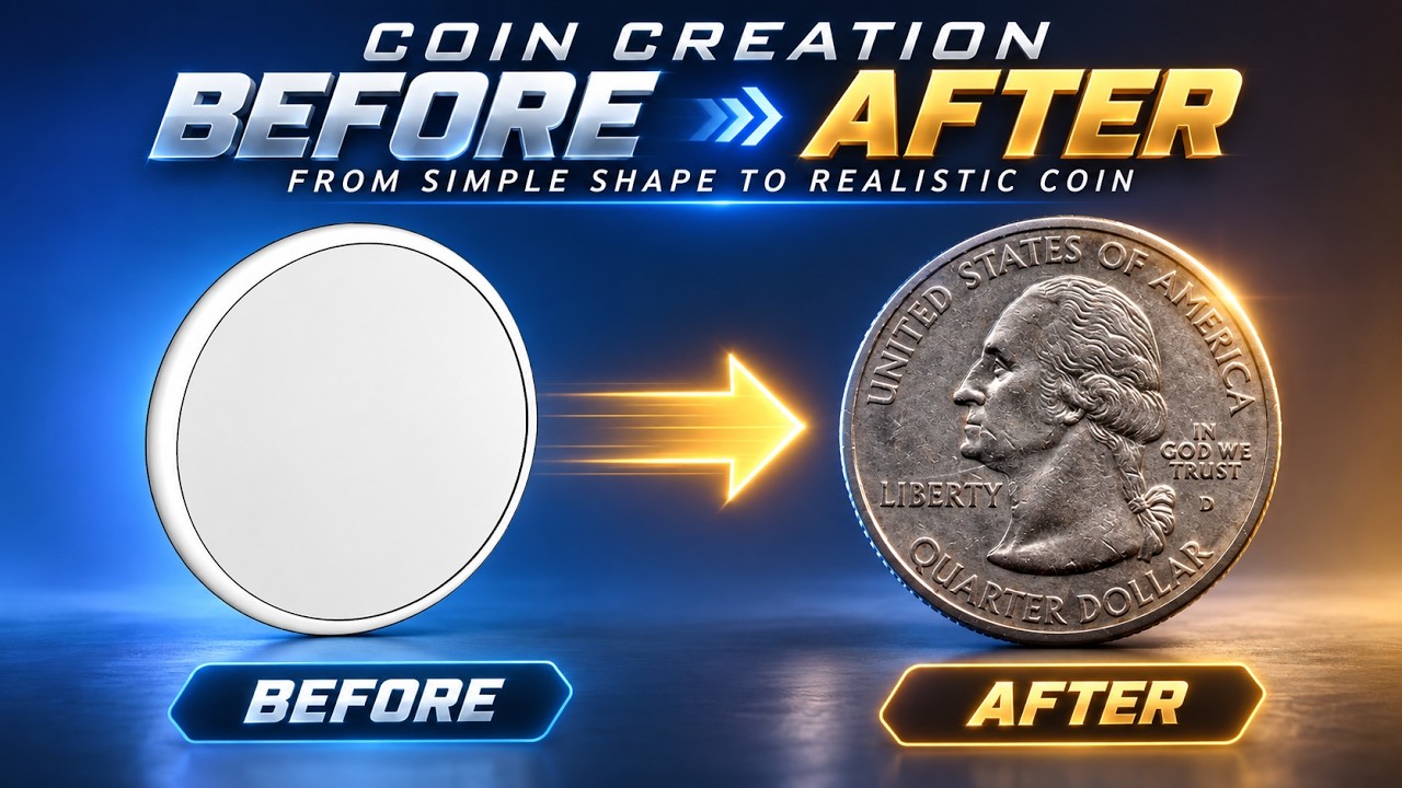 From Simple Shape to Realistic Coin | 3D Coin Modeling Process