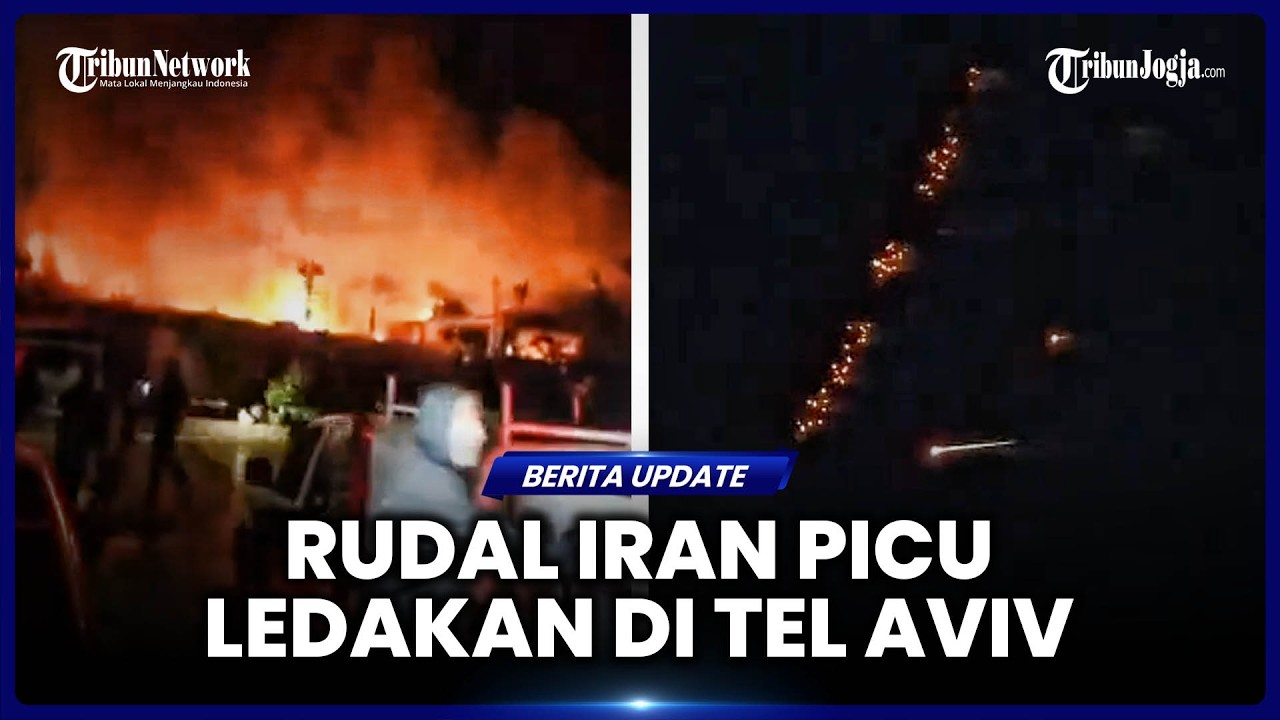 RENTETAN SERANGAN RUDAL IRAN MEMICU LEDAKAN DI TEL AVIV, PERUMAHAN WARGA HANGUS TERBAKAR