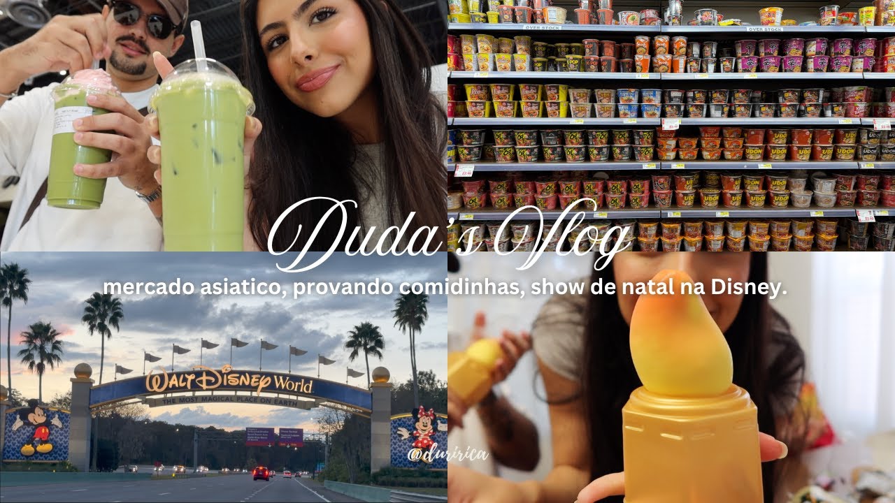 mercado asiático em Orlando, provando comidinhas, show de natal na Disney
