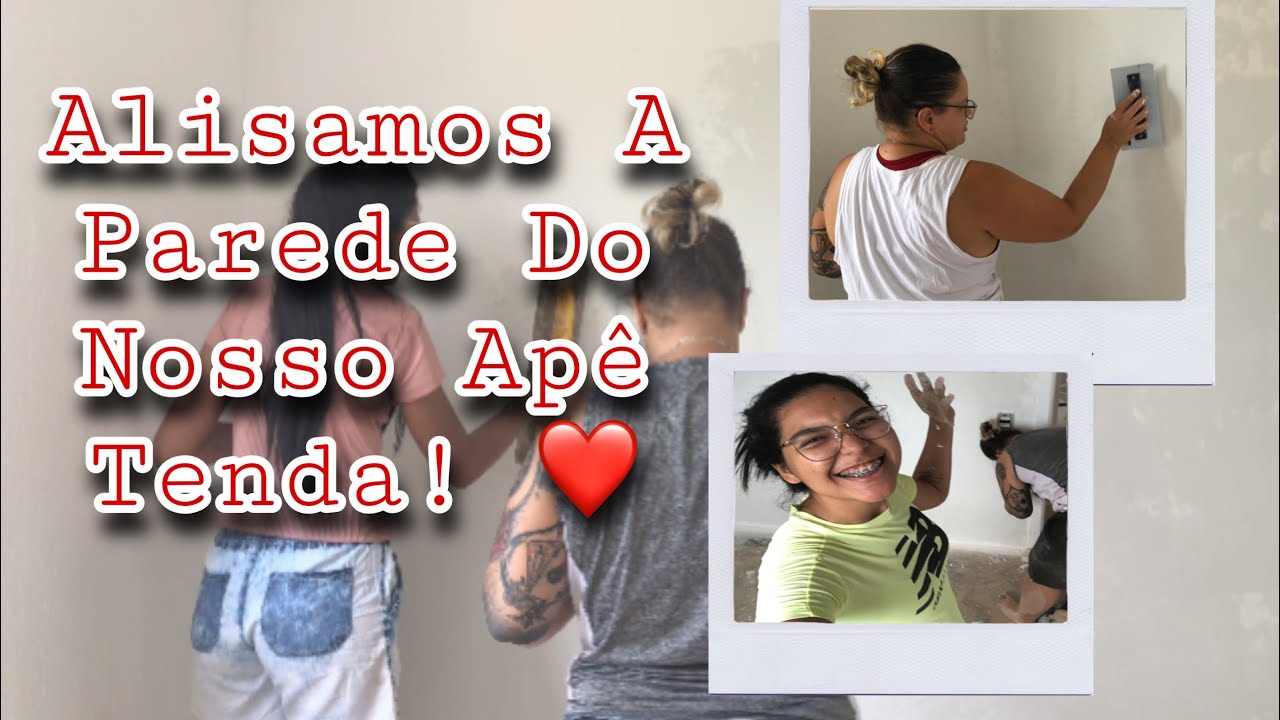 Tiramos a textura das paredes do nosso apartamento tenda, finalmente começamos a reforma!