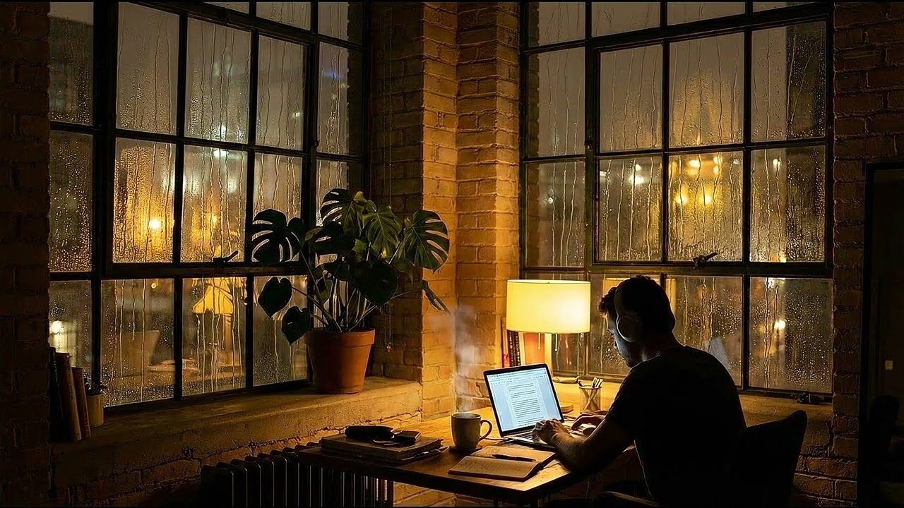 Chillhop Lofi Beats for Study and Focus - 1 Hour Rainy Apartment