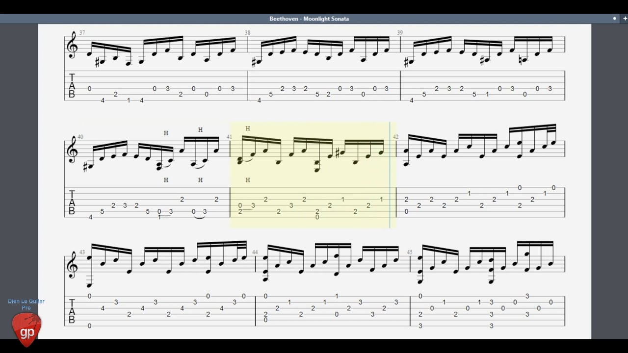 Beethoven - Moonlight Sonata - Guitar Pro Tab