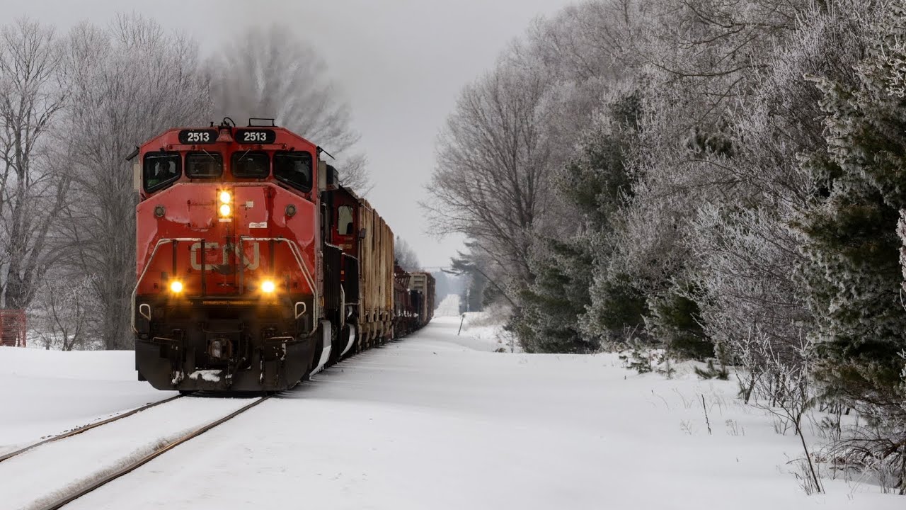Trains along CNs Manistique Sub featuring a Canadian Cab Leader and a SD60 Leader