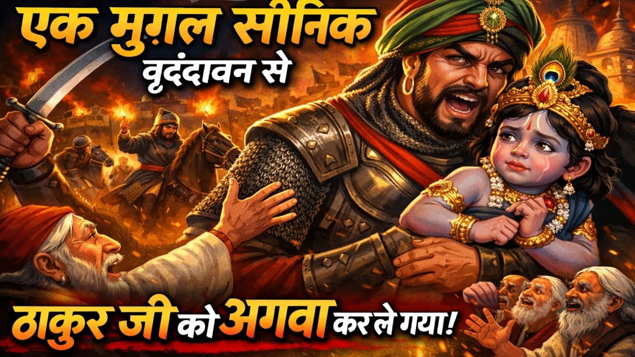 😭😱एक मुग़ल सनिक वृंदावन🥹 से ठाकुर जी को अगवा कर ले गया🪬||Indresh Upadhyay Maharaj 