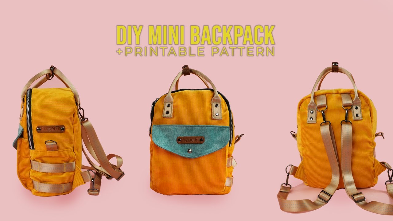 DIY Mini Backpack + PRINTABLE PDF SEWING PATTERN (EASY SEWING PROJECT)