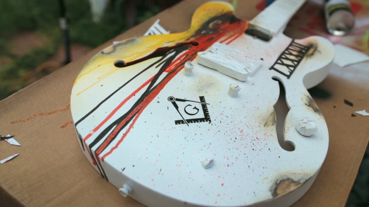 Epiphone ES-333 Tom DeLonge Signature - Paint & Burn (Tutorial)