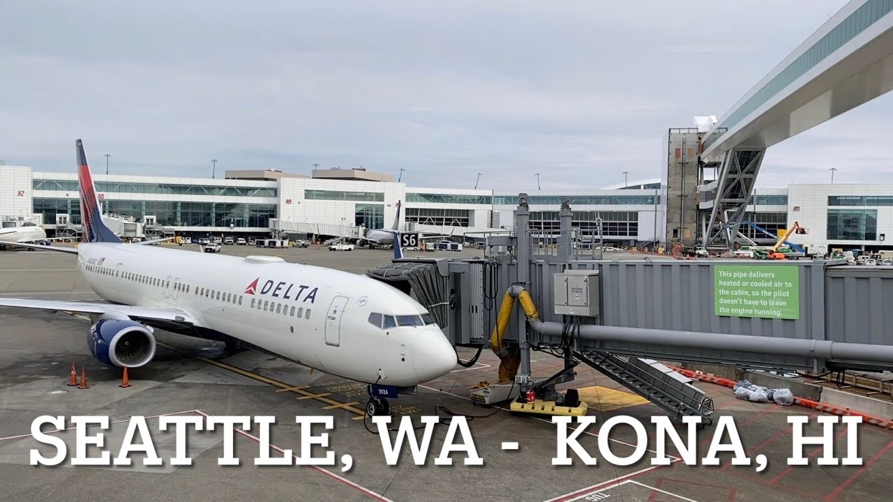 Delta Airlines Economy Flight Experience Onboard Boeing 757 Seattle to Kona Hawaii