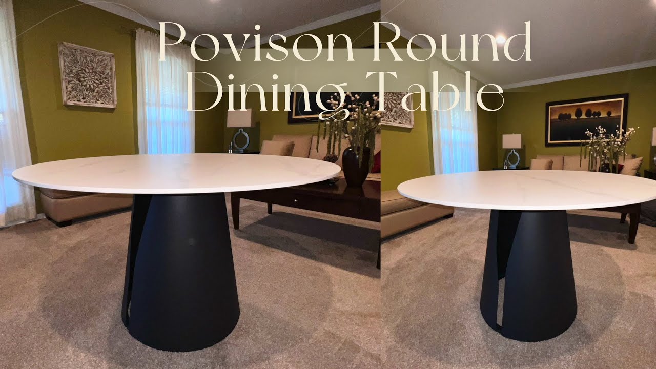 New Dining Table Arrived: povison Modern Round White Dining Table assembly！