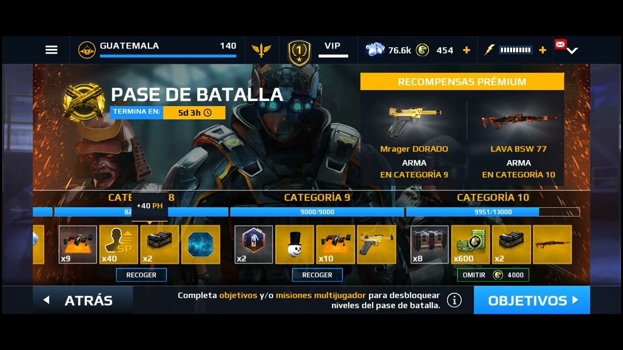 comprando pase de batalla Moder combat 5