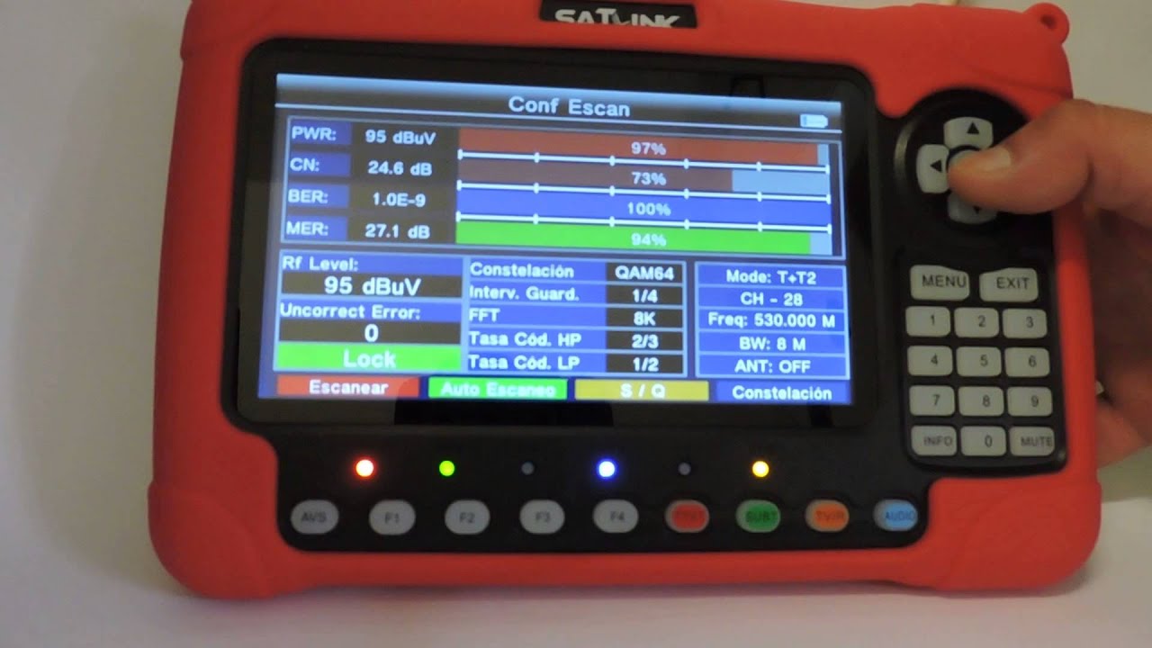 Medidor de campo  Satlink 6980 HD dvb-t2/dvb-s2/dvb-c