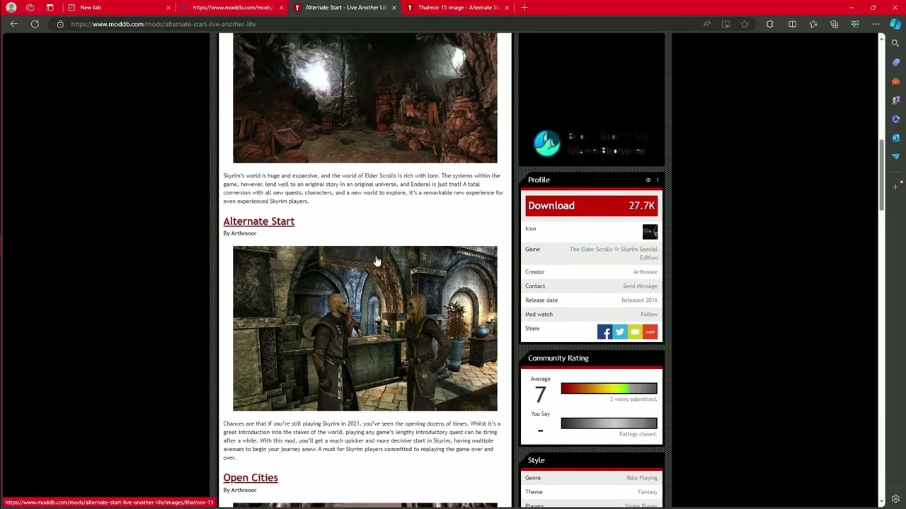 How To Make Alternate Start Work For Skyrim Special Addition