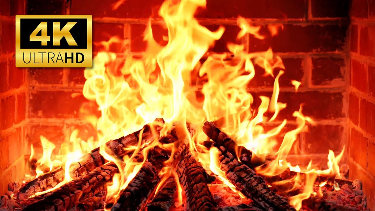 🔥 Cozy Winter Fireplace 4K (12 HOURS) 🔥 Instantly Relax with Crackling Fire Sounds