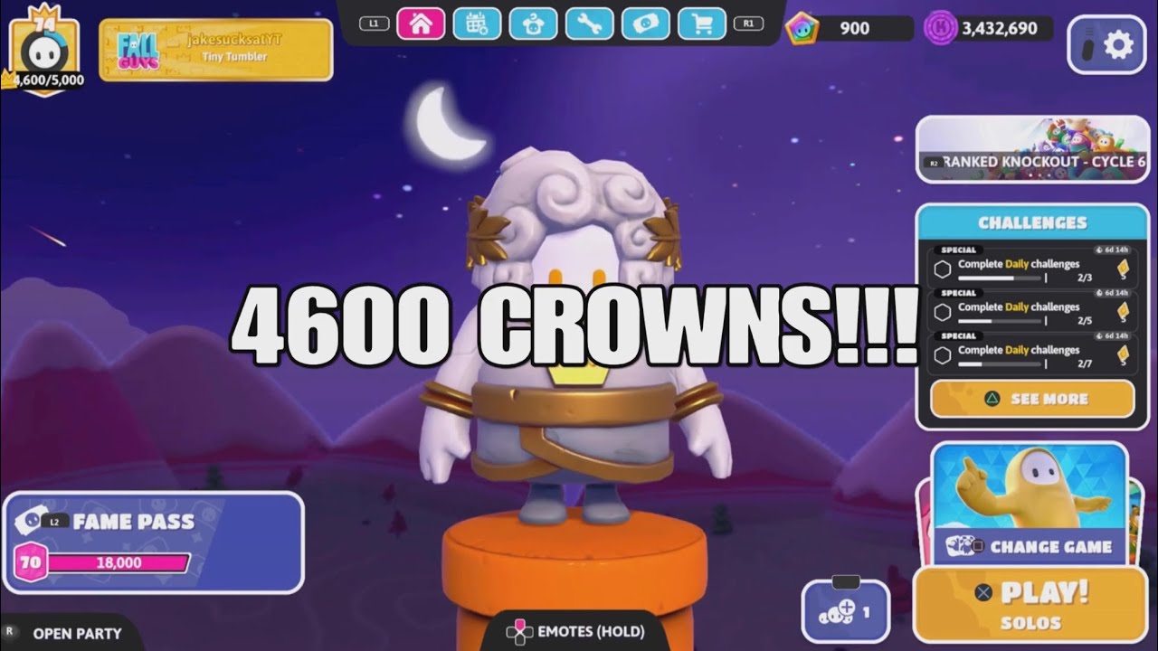 I REACHED 4600 CROWNS IN FALL GUYS