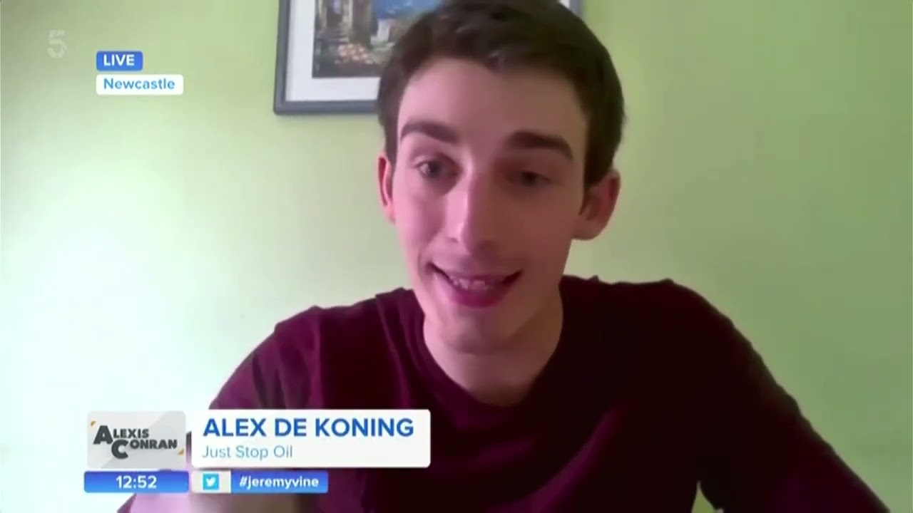 Alex De Koning talks with Alexis Conran | Channel 5 | 28 June 2023 | Just Stop Oil