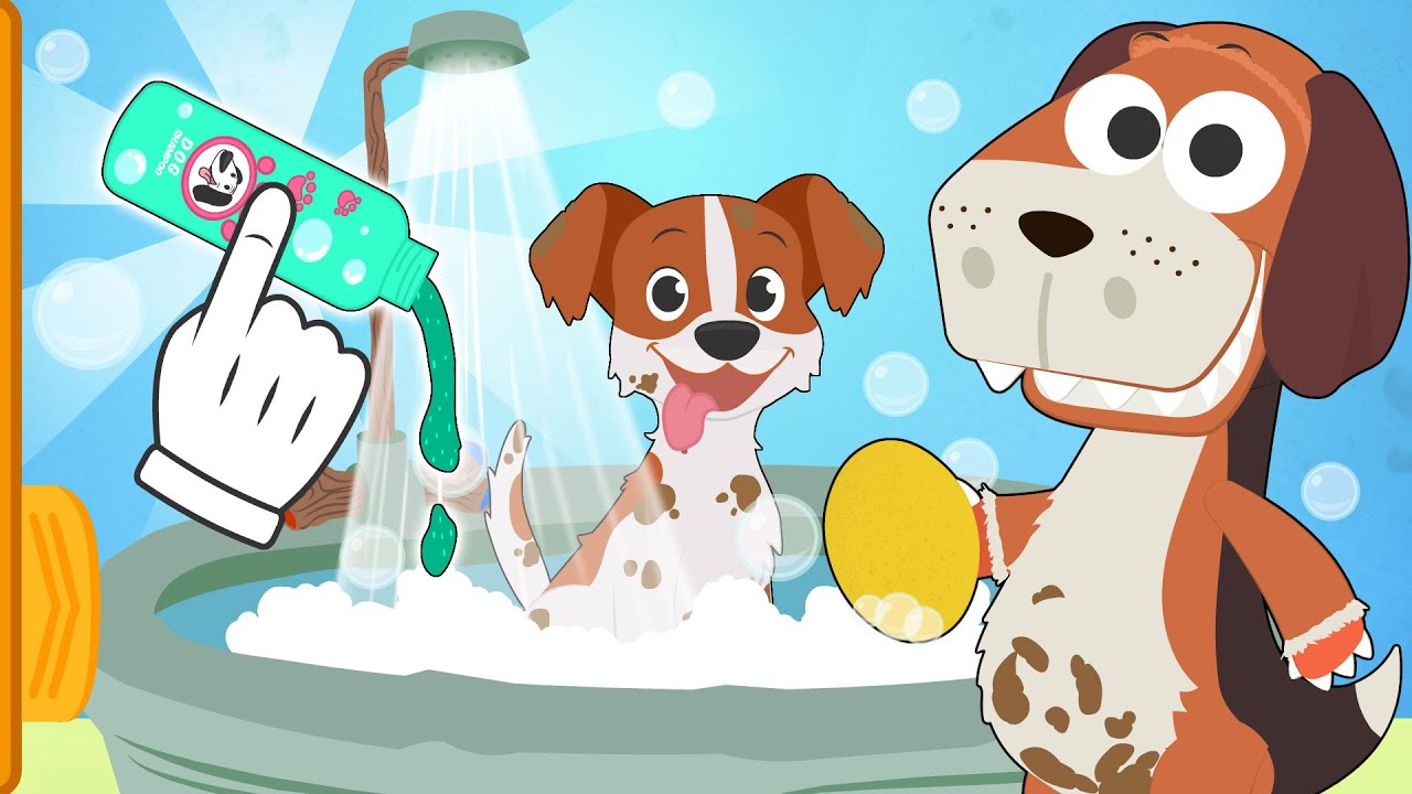 Learn with Eddie 🐶🧽 How to Bathe a Dog