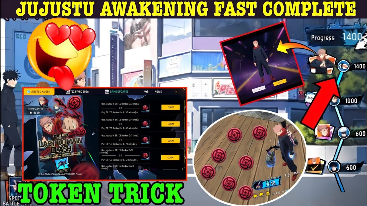 How To Get/Collect Jujutsu Awakening Event Token In FF Br New Yuji Itadori Bundle Tokens Kase Milega