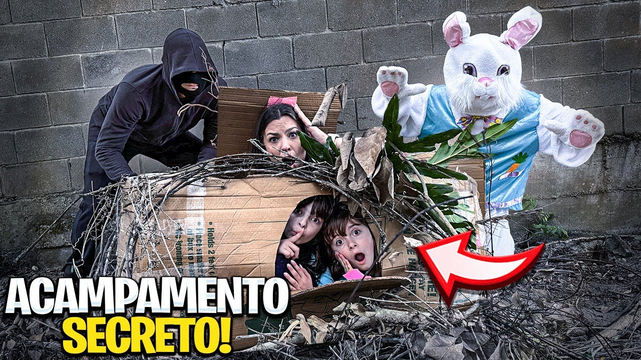 ACAMPAMENTO SECRETO PARA ESPIAR O COELHO MALVADÃO E O ESTRANHO APARECEU