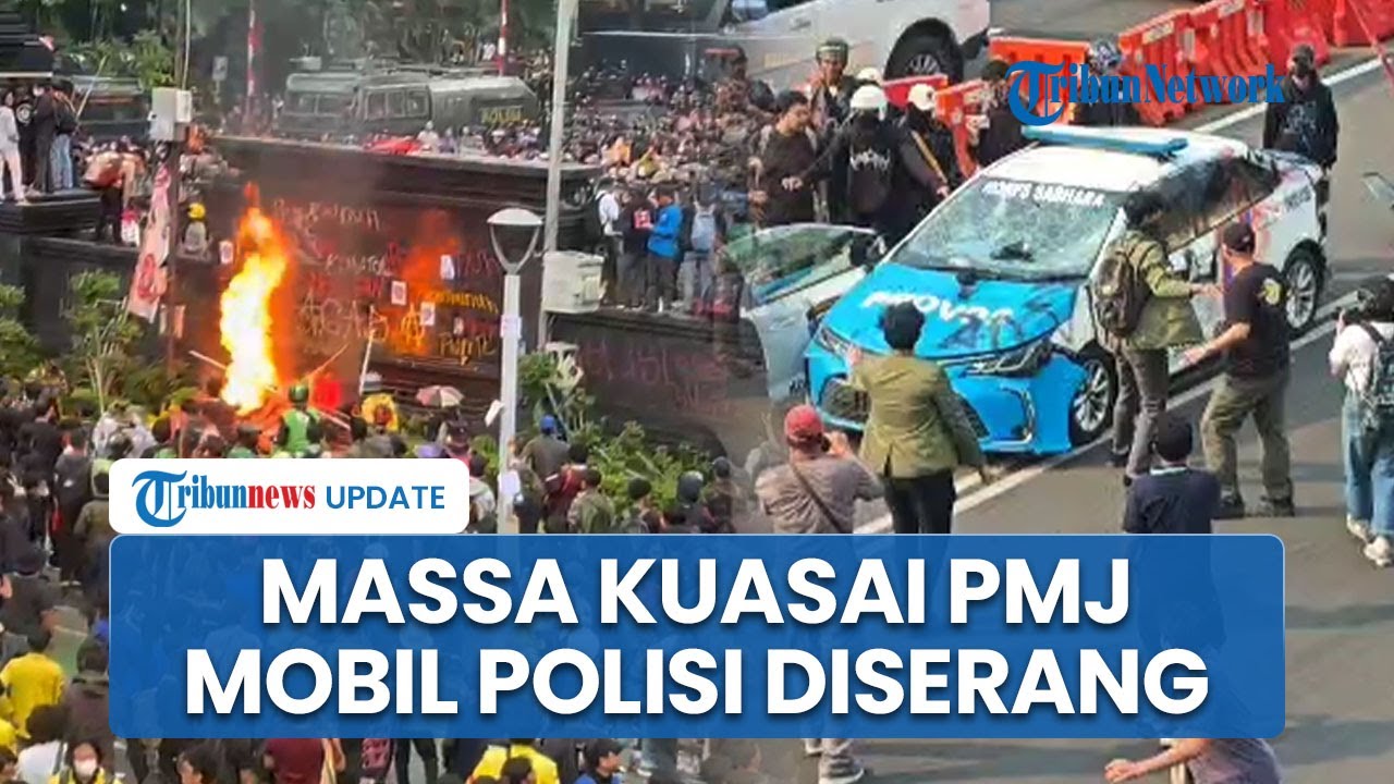 Massa Merangsek ke Markas Polda Metro hingga Polisi Ketakutan Mobil Provos Diserang hingga Ringsek