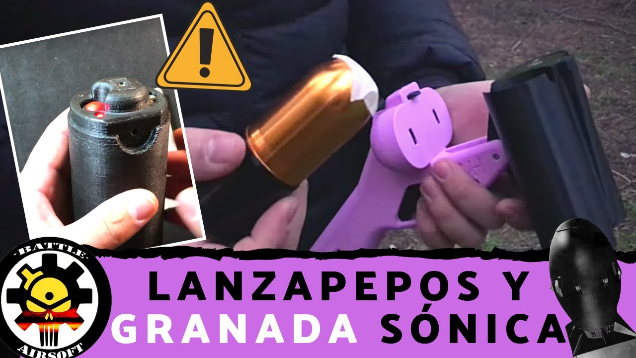 Un LANZAPEPOS con doble CA&Ntilde;ON, GRANADA S&Oacute;NICA y piezas en 3D // AIRSOFT ESPA&Ntilde;OL