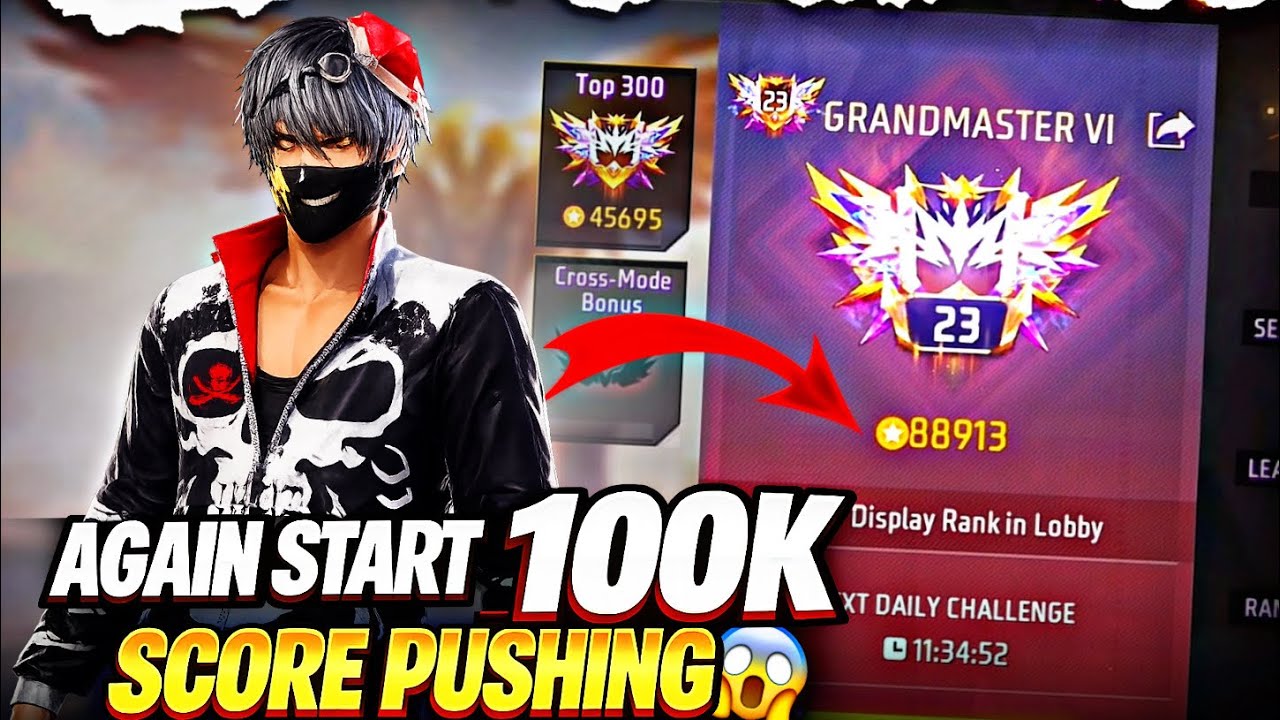 Comeback ￼With Region Top 23 Number🔥Can I Complte 100K Score In BR-Rank 🥲- FreeFire Max