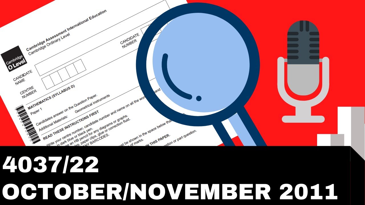 O Level Add Math October November 2011 Paper 22 4037/22