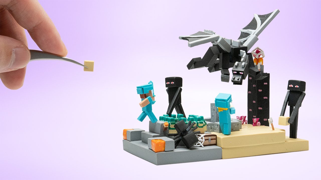 Изготовление миниатюры Minecraft Ender Dragon