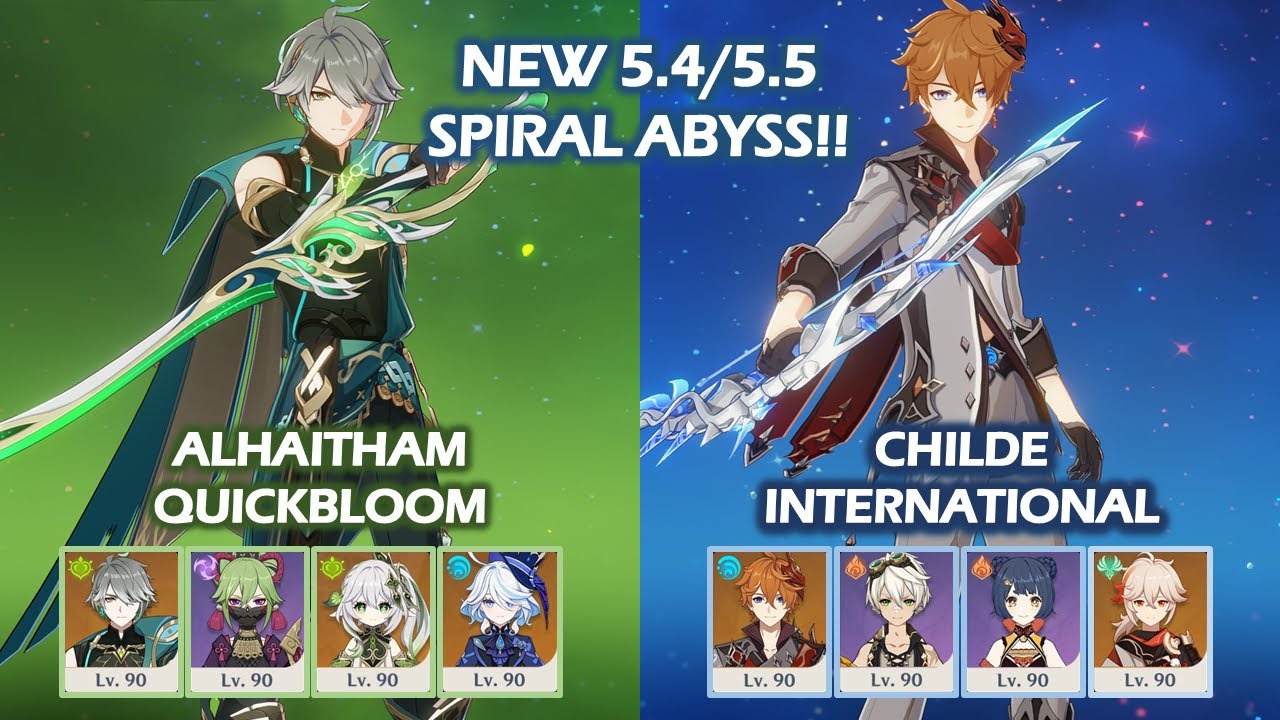 NEW 5.5 Spiral Abyss!! Alhaitham Quickbloom &  Childe International | Floor 12 | Genshin Impact
