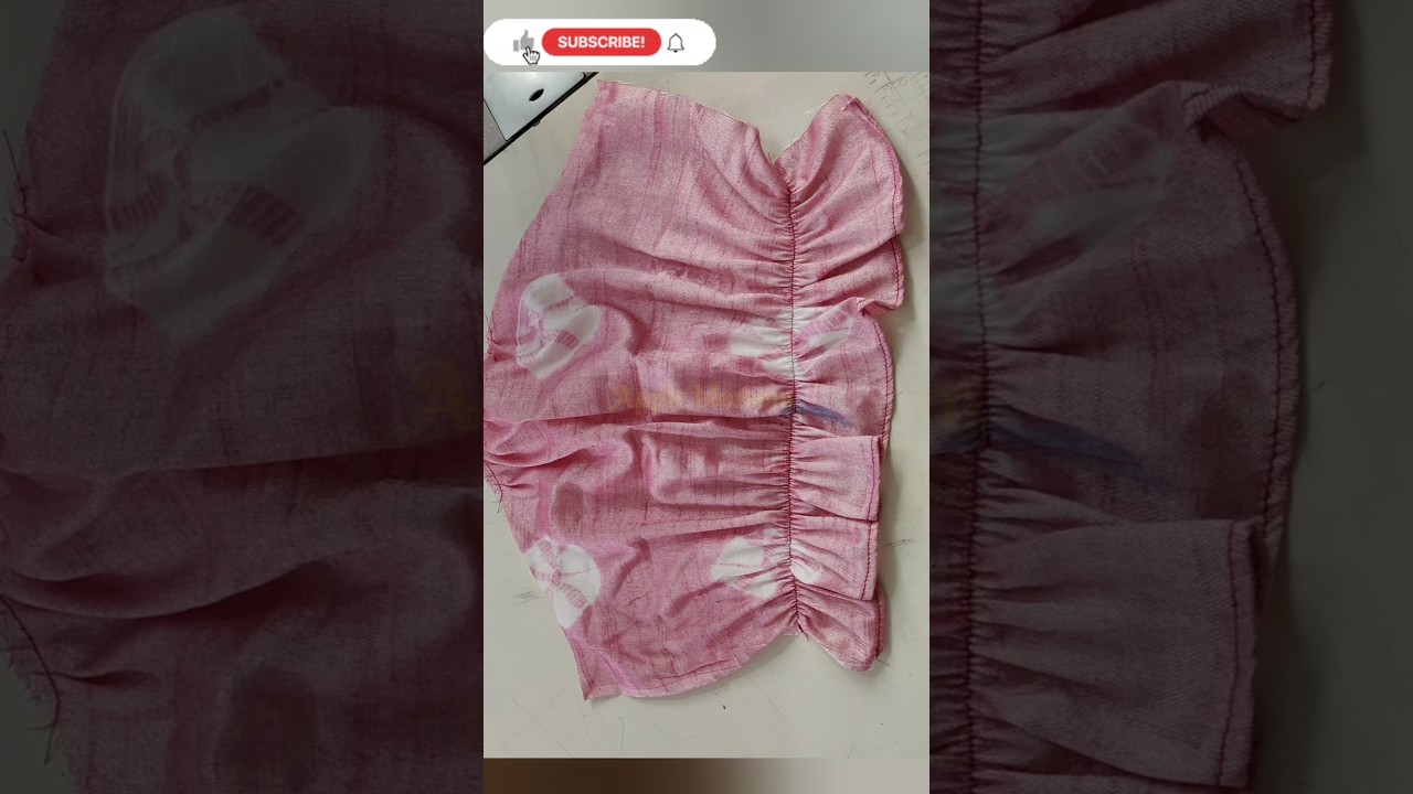Puff with elastic model sleev design cutting and stitching ideas #appleblossom#puffwithelasticsleeve