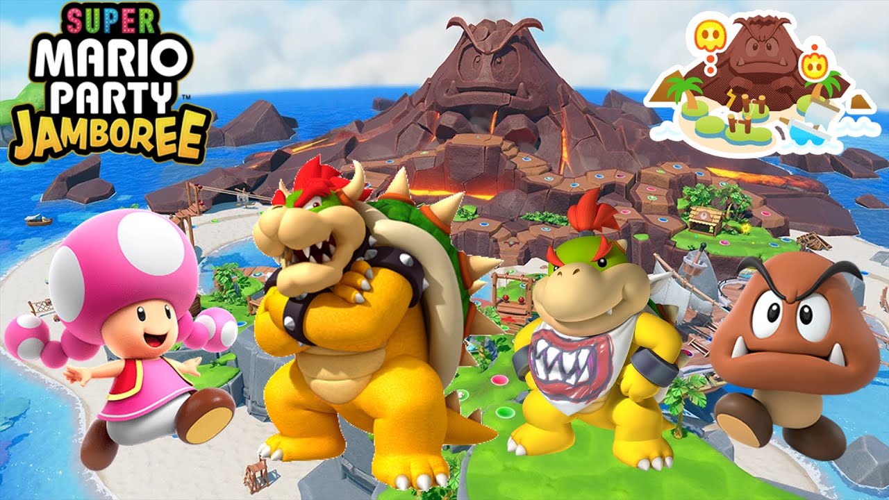 Super Mario Party Jamboree - Toadette vs Bowser vs Bowser Jr vs Goomba - Goomba Lagoon