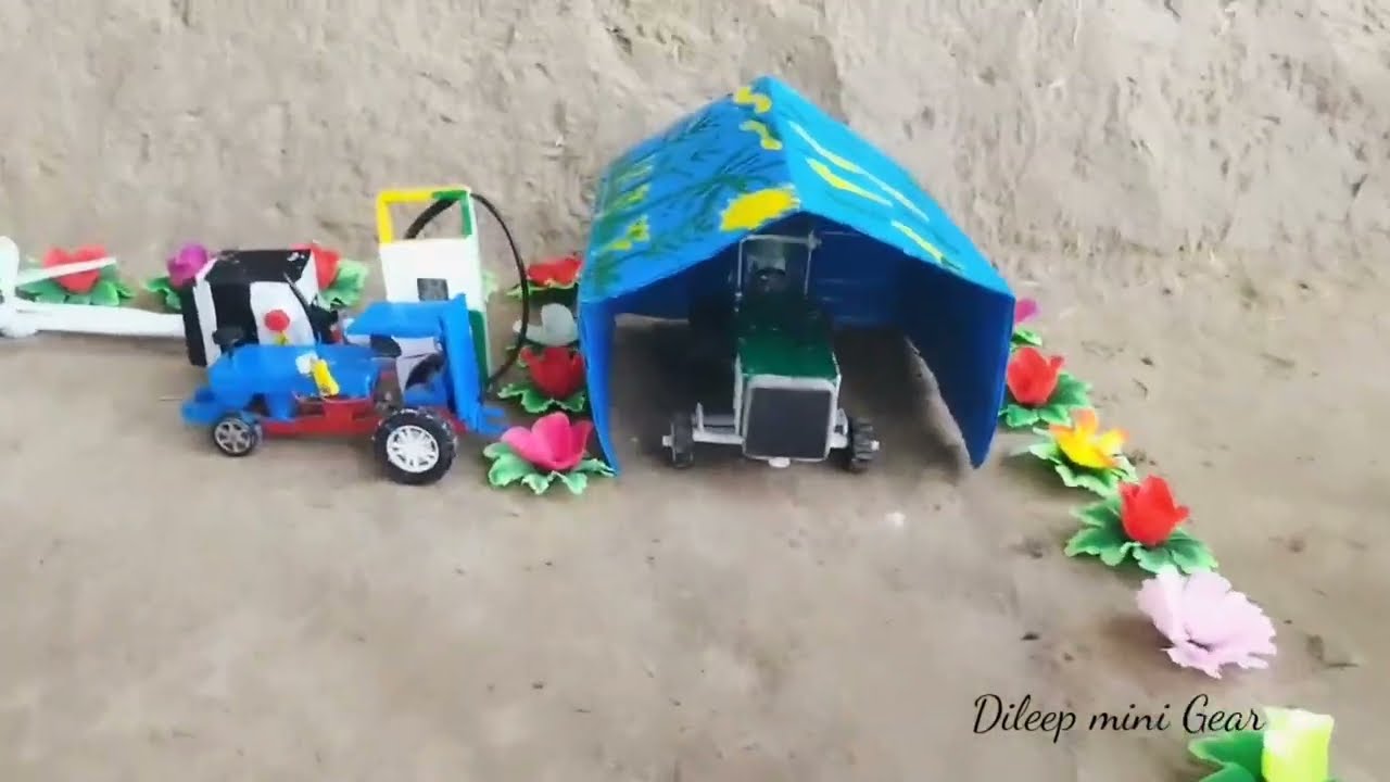 how to make mini concrete pillars Diy tractor machine video (@MiniCreative1 )