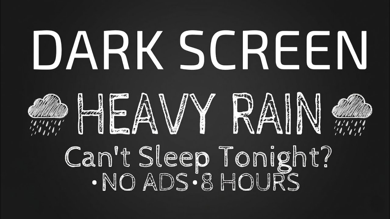 Rain Sounds for Sleeping | Can’t Sleep Tonight? Gentle Rain (No Ads) | Black Screen (8 Hours)