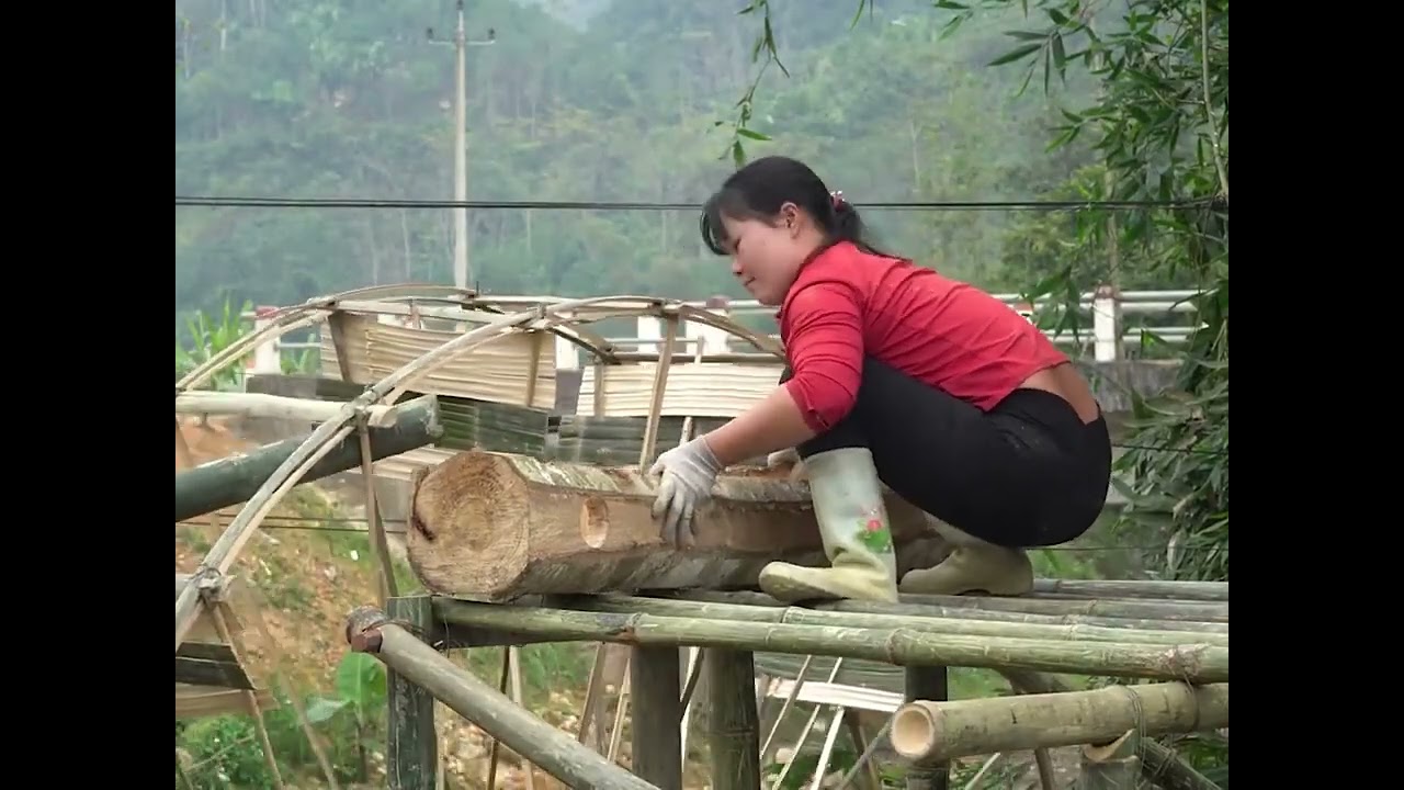 He single-handedly built a bamboo water truck to irrigatehis farm.