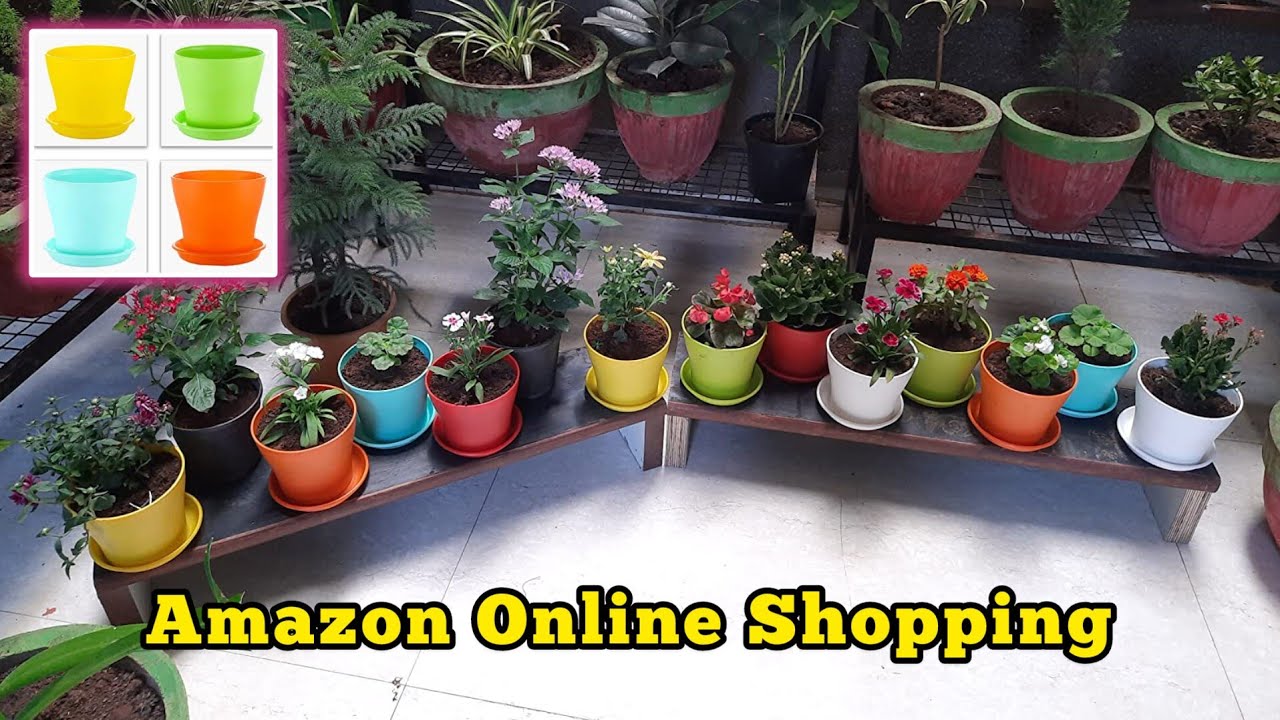 cheap rate plots in Amazon | Kraft Seeds Flower Planters with Bottom Plate