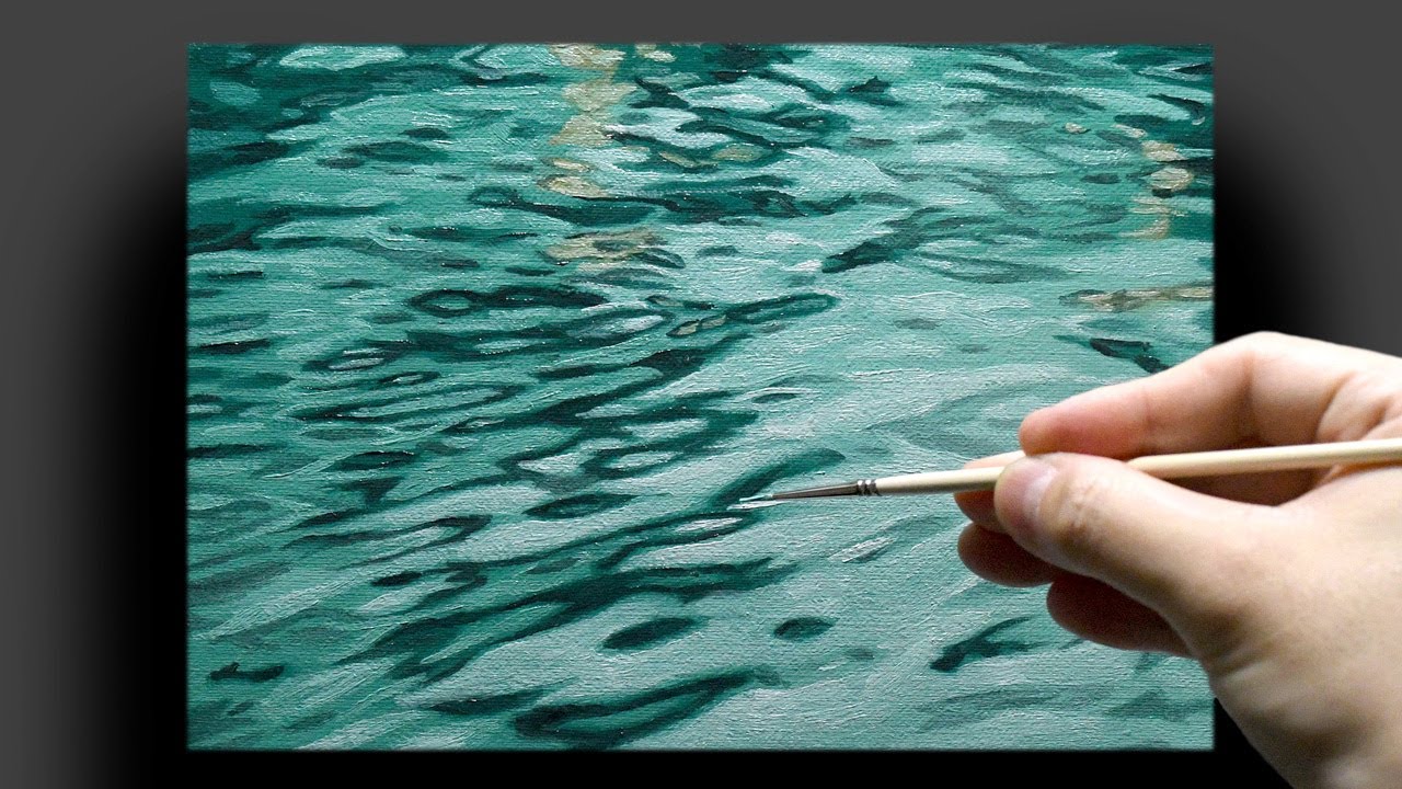 [油絵] 3時間20分で描くリアルな水面のメイキング | 描き方 | Oil Painting | -No.371