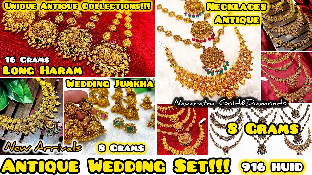 Unique Antique 8 Haram Necklace/Perfect Antique Wedding Set @Navaratna Gold & Diamonds