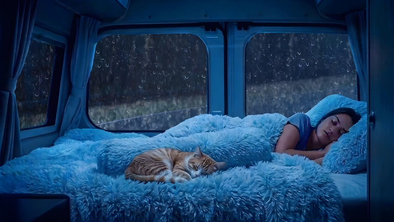 Relaxing Rain and Thunderstorm 🌧️ | Instant Sleep and Stress Relief in Cozy Car Ambience