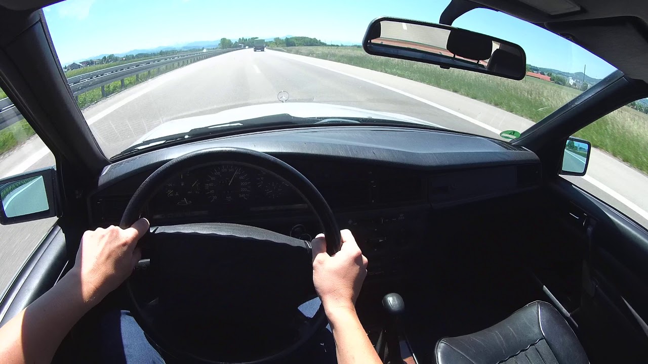 1987 MERCEDES-BENZ 190 W201 2.6 POV Probefahrt auf der AUTOBAHN