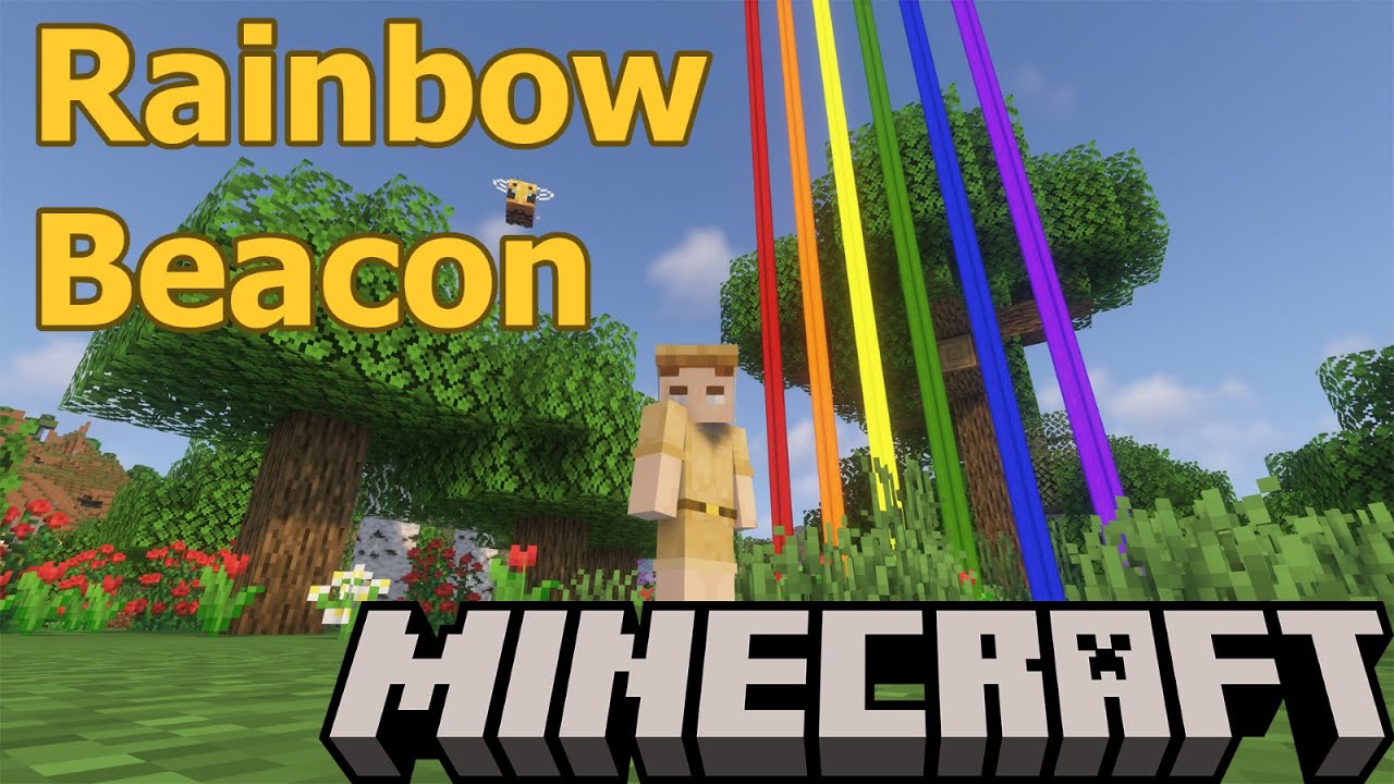 Minecraft Tutorial 🌈 Epic Rainbow Beacon with Rotating Colors 🌈 Redstone RGB Lighting! 1.20 Java