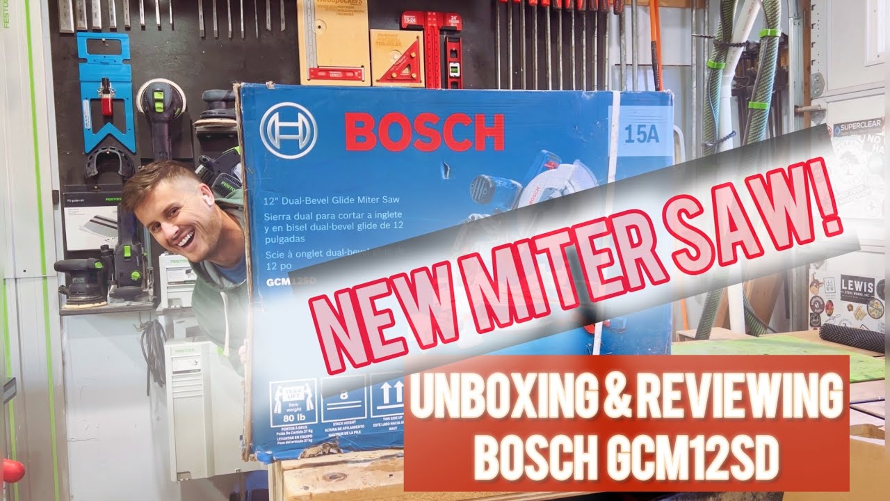 Распаковка/обзор торцовочной пилы Bosch 12” с двумя скосами