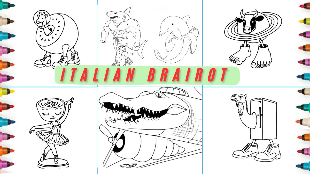 Coloring Pages with Italian Animal Memes /