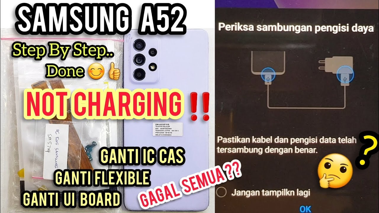 SAMSUNG A52 NOT CHARGING SOLUTION ‼ Samsung A52 tidak bisa di Cas ‼