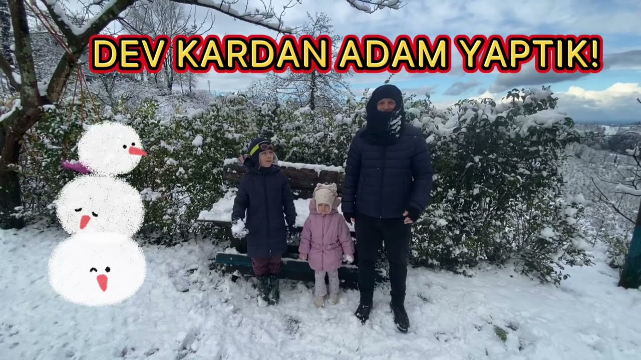 KAR TOPU SAVAŞI OYNADIK ! DEV KARDAN ADAM YAPTIK ! EYVAH BERENSU KAR KÜREKLİYOR.!