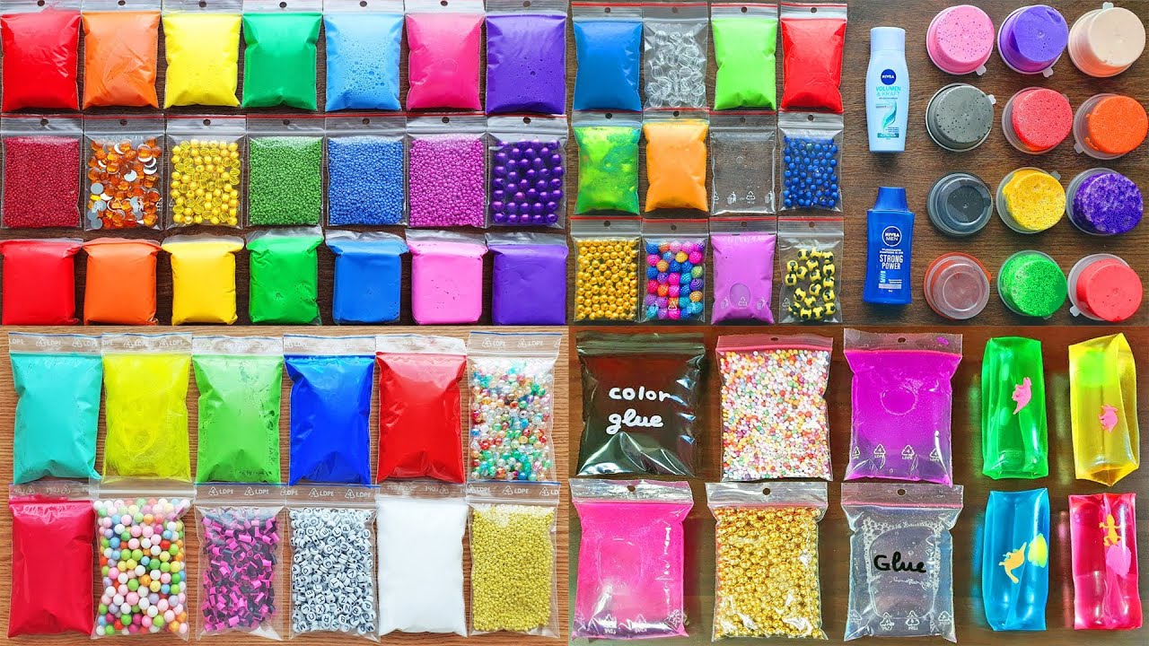 Pure Satisfaction - Making Relaxing Slime with Satisfying Bags Crunchy Clay ASMR