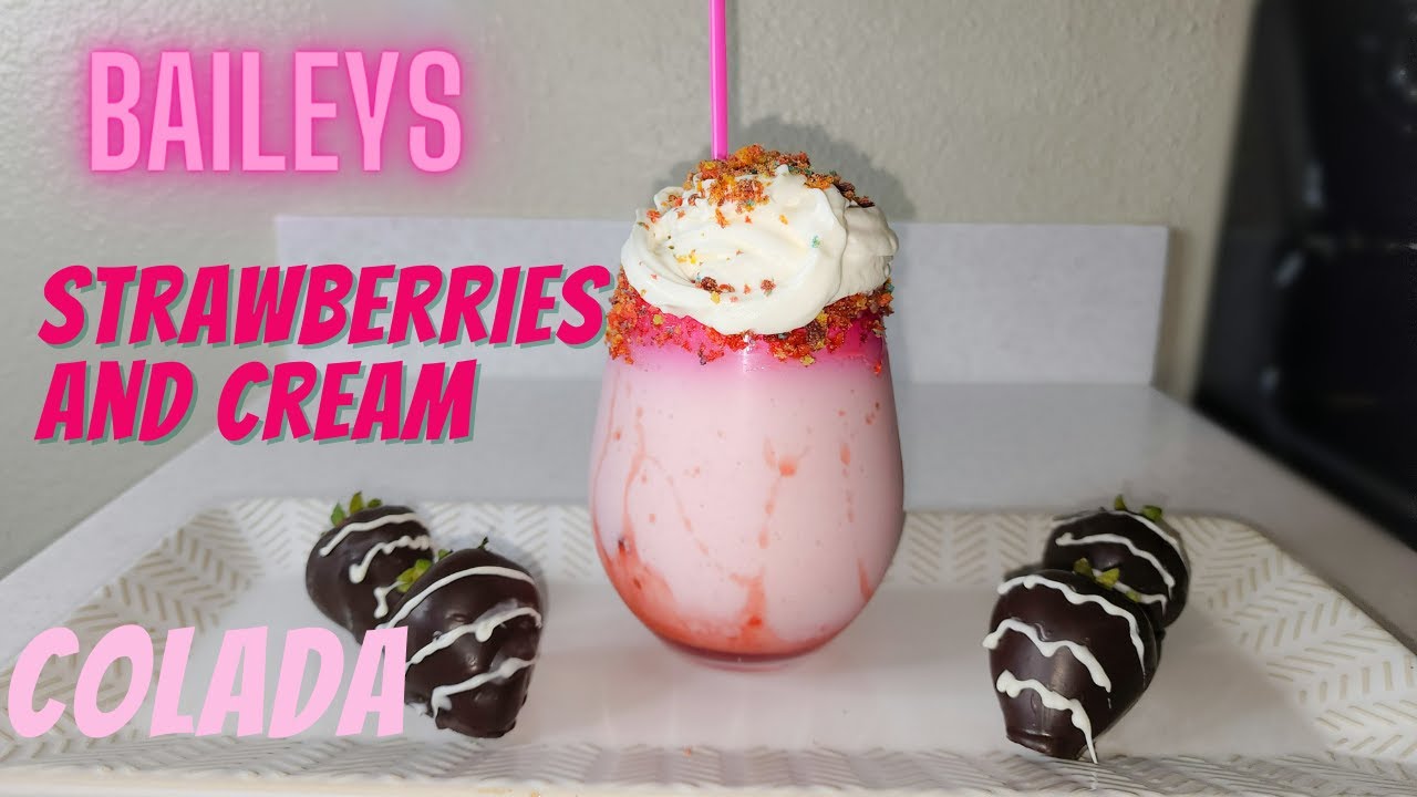 BAILEYS STRAWBERRIES AND CREAM COLADA | EASY RECIPE | CREAMY & DELICIOUS