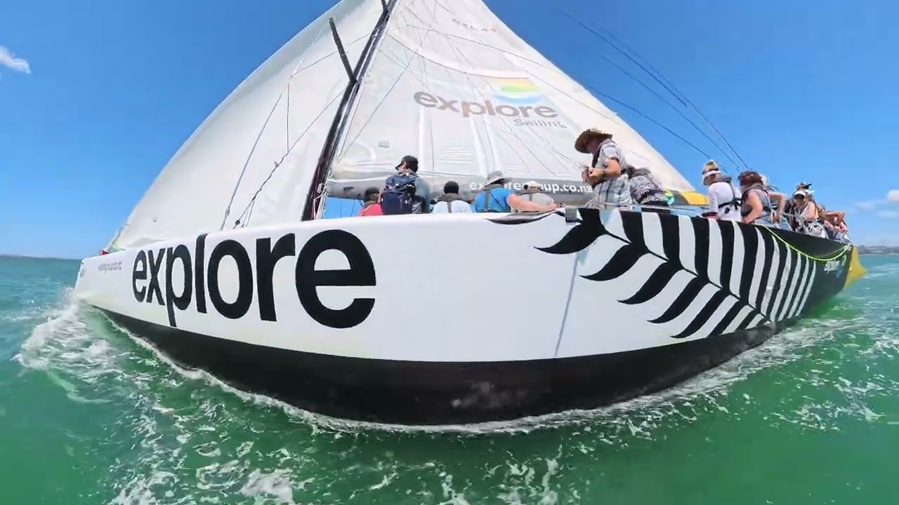 Sailing in Auckland Harbour in an amazing (ex) America Cup Boat
