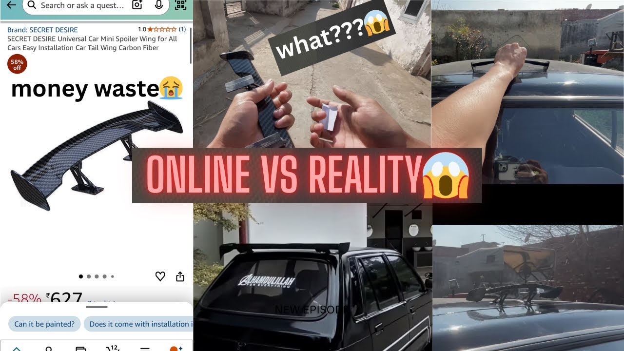 Car spoiler😭galat agya❌mood off😭🤌🏻#carspoiler #spoilers #modified #day1 #modification #modifiedcars 