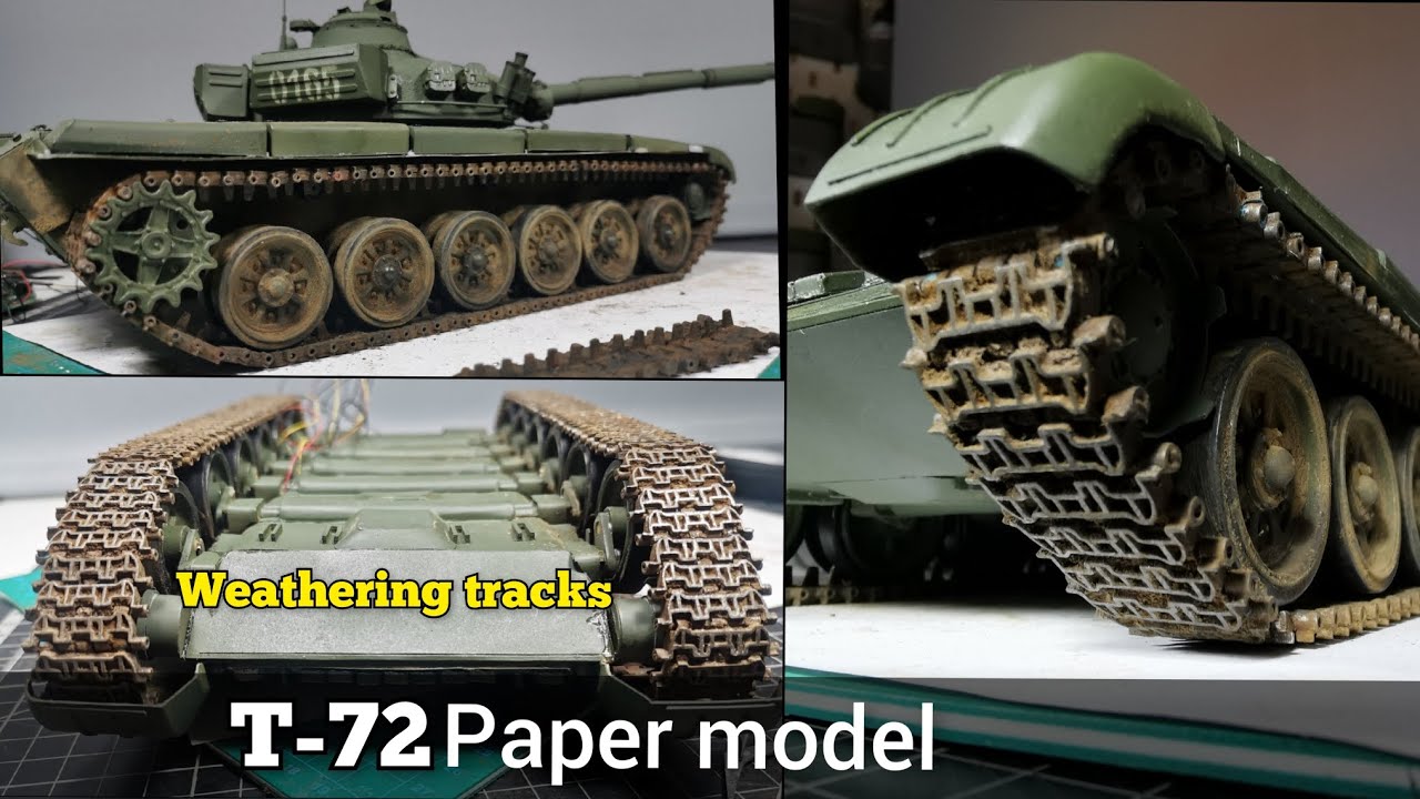 #14 T-72 paper model Weathering track modelarstwo kartonowe